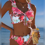 Bikinis Blumen Leopardo Patchwork