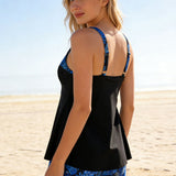 Tankini Top Sem Mangas Corte Quadrado
