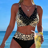 Bralette de Bikini com Padrão de Leopardo