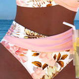 Biquíni Estampado com Flores em Contraste