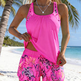 Joana - Tankini com estampa e abertura lateral
