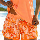 Tankini Estilo Elegante Impressão Marítima