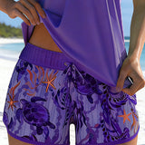 Joana - Tankini com estampa e abertura lateral