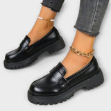Mocassins Femininos com Design Ortopédico e Saltos em Cetim