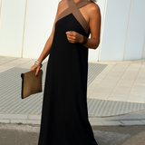 Ariana - Vestido maxi cruzado, respirável e confortável