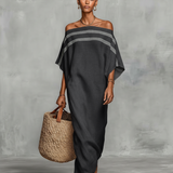 Elisa - Vestido maxi minimalista em linho