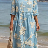 Livia | Elegantes Besticktes Midi Kleid 1