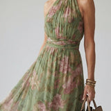 Milene - Vestido Midi com Decote Halter