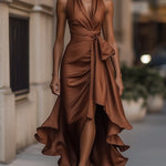 Zelari | Dramatisch Elegantes Maxikleid mit Hohem Schlitz 10