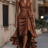 Zelari | Dramatisch Elegantes Maxikleid mit Hohem Schlitz 10