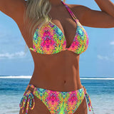 Biquíni Halter Colorido