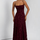 Virginia - Vestido maxi com decote em cascata
