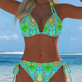Emília - Biquíni colorido com alças e estampado