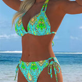 Emília - Biquíni colorido com alças e estampado