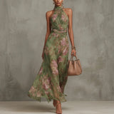 Milene - Vestido Midi com Decote Halter